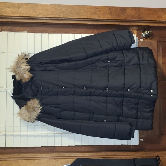 Roaman's Winter Jacket with Fur BLACK SIZE